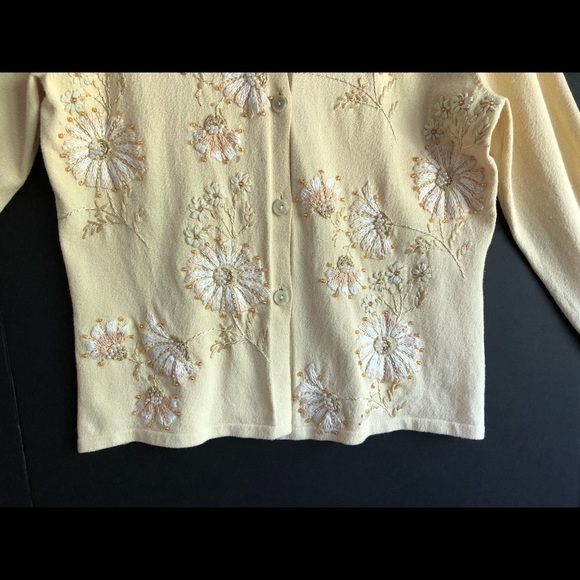 Talbots Yellow Dressy Button Cardigan Sweater - Picture 10 of 16